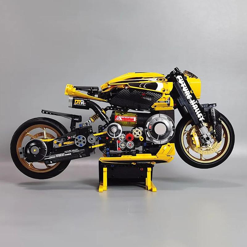 1981PCS Technical 1:5 Cyber Motorcycle Building Blocks Speed Motorbike Locomotive High Tech Bricks Toys Gift for Adult Kids