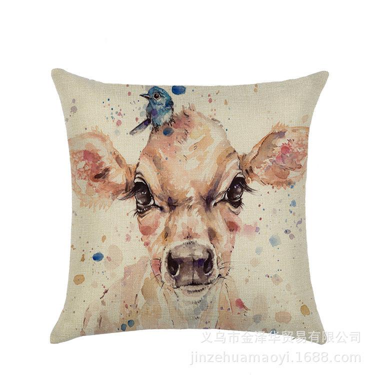 Watercolor Bunny Egg Easter Pillow Cover Nordic Office Sofa Polyester Cushion Cover Home Furnishings