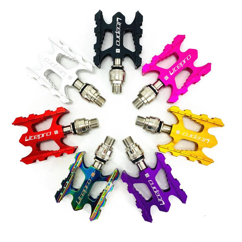 Litepro Folding Bike Pedal For Brompton Quick Release Pedals Aluminum Alloy Bearing Pedal Mtb City Road Bicycle Parts