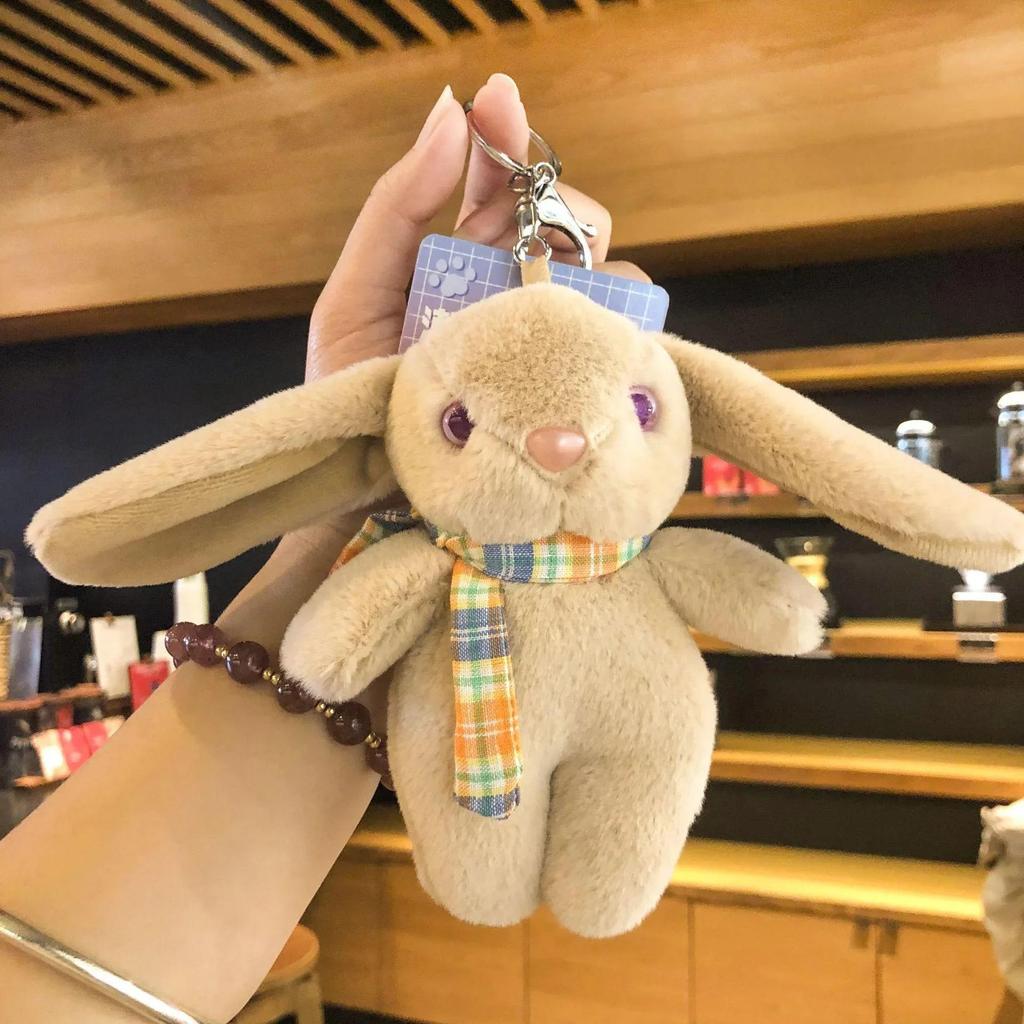 Accessories Creative Gifts Cartoon Long Eared Rabbit Keychain Pendant Plush Doll Cute Schoolbag Pendant Couple Key Chains