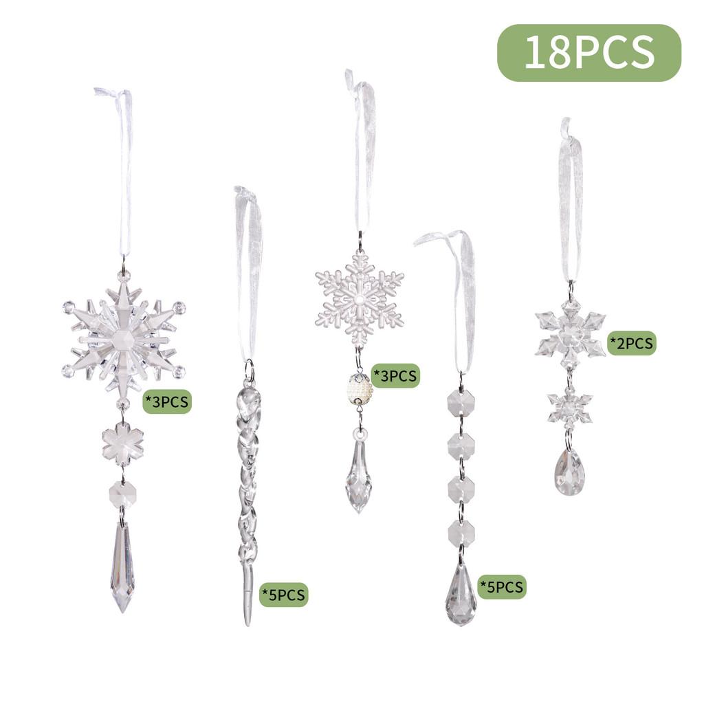 

Holiday Acrylic Christmas Tree Decorations With Snowflake And Pinecone Style For Festive Display Style 1