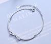 Hot Sale Fashion Silver Color Bracelet Chain Bownot Inlaid Zircon Plata Pendant Bracelet Chain for Women's Wedding  Gift