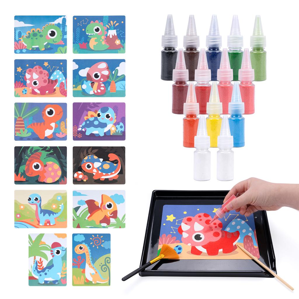 DIY Sand Painting Animal Princess Unicorn Series Sand Painting Cards Sand Art Kit Educational Toys Montessori Toys Kids Gifts