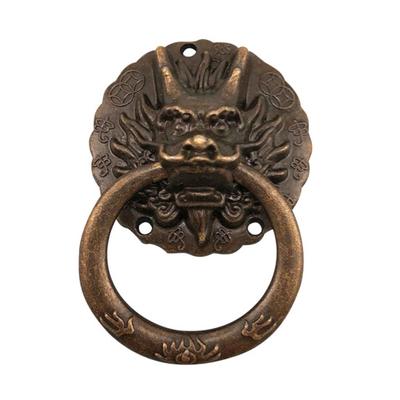 2Pcs Vintage Dragon Head Cabinet Wardrobe Furniture Drawer Pull Handle Knob Ring