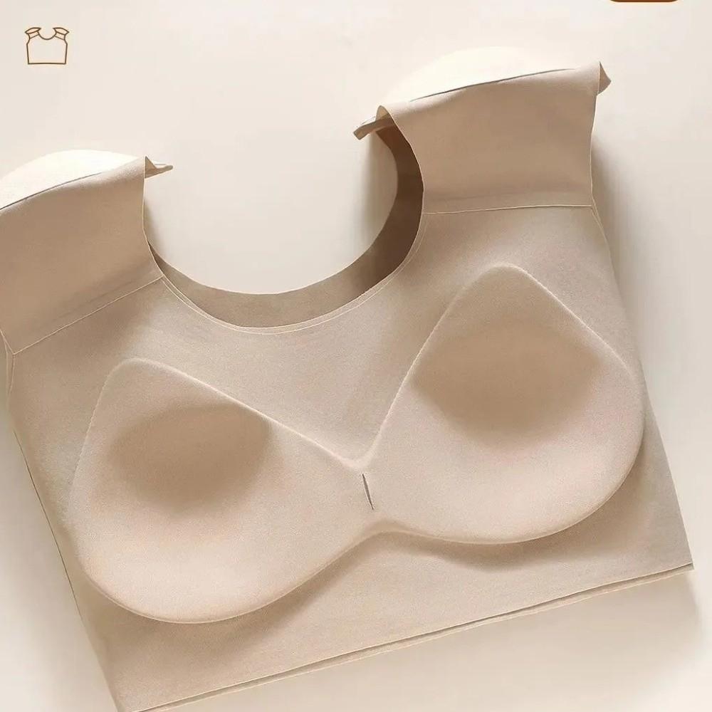 Osynliga axelvaddar för BH för kvinnor Andningsbara Toppar Osynlig Binda-BH Rak axelväst