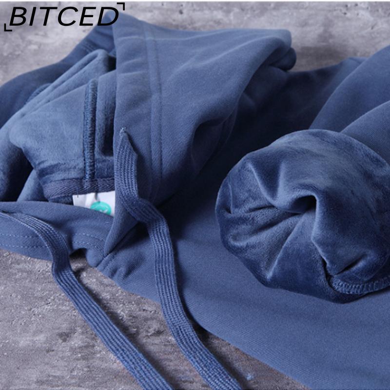 BITCED Cotton Long Sleeve Men's Loose Large Size Printed Sports Bottom Long Sleeve T-Shirt Top