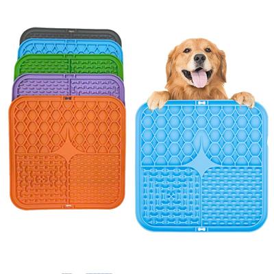 1 Stück Haustier Leckpad Langsamfutterpad Hund Napf Katze Haustier Welpe Erstickungssicher Silikon Haustier Langsamfutterpad Katze und Hund Futterzubehör