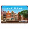 DORA Tin Sign Vintage Metal Tin Sign Art Plaque Travel Landscape Plate Home Bar Cafe Room Wall Decor Amsterdam Ireland Canada