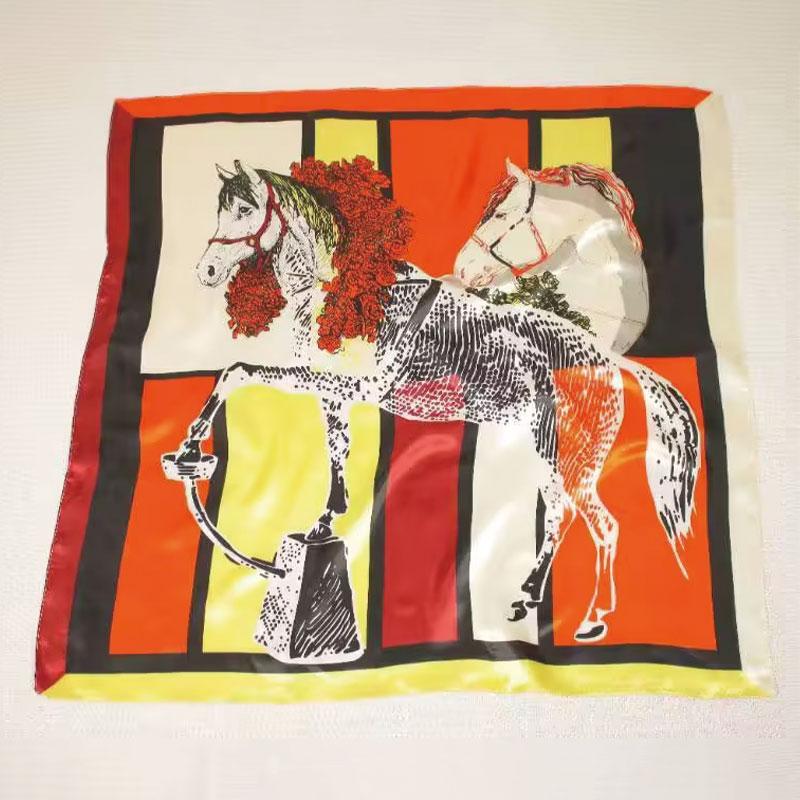 1 Pcs 90x90cm Spring and Autumn Korean Version of Large Square Scarf Imitation Silk Scarf Scarf Bib All Fashion Headband