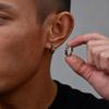 Creative Unique Design Textured Metal Chunky Hoop Earrings for Men Fashion Hiphop Party Piercing Jewelry Gifts