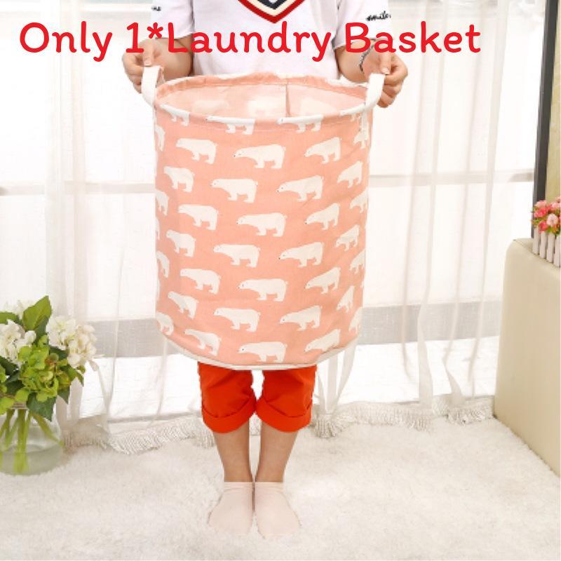 Collapsible Cotton Linen Laundry Basket With Handle For Clothes And Storage In Modern Home Decor