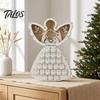 Christmas Light Up Decor Wooden Angel Advent Calendar with 24 Storage Drawers, Countdown for Home to Tabletop Decoration Winter Holiday Party Favors