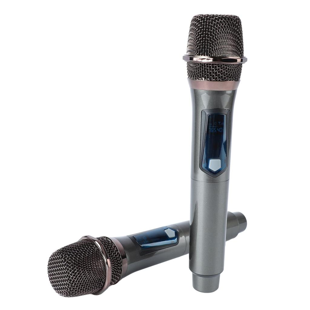 UHF Wireless Handheld Microphone System 1 for 2 - Dynamic Cordless Microphone for Outdoor Home Singing and More