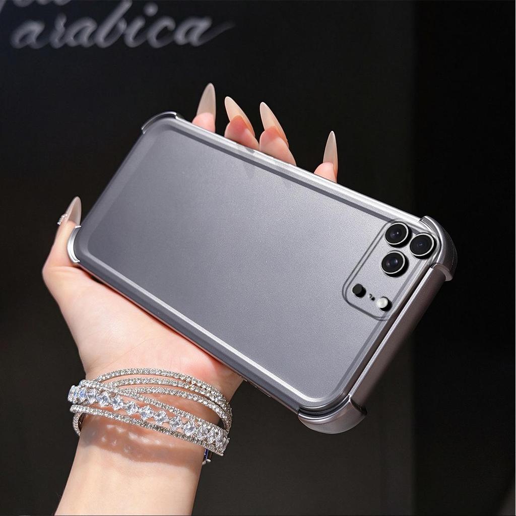 Case for iPhone 18ProMax 18Pro 17 ProMax Pro Metallic Airbag Case with 4-Corner Shock Absorbers Cover