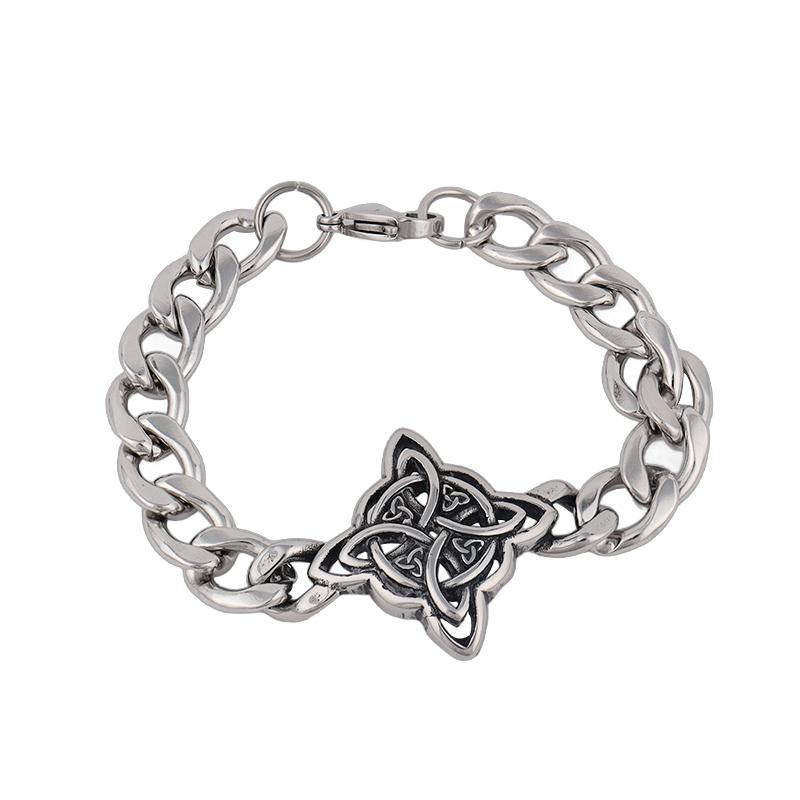 Ретро Браслет Узел Ведьмы для Мужчин Нержавеющая Сталь Викингский Кельтский Узел Браслет Модные Украшения Подарок
