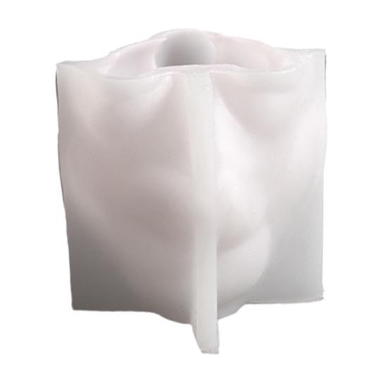 

Форма для пасхального кролика Гибкая силиконовая форма для свечи Кролик держит цветы Литейная форма