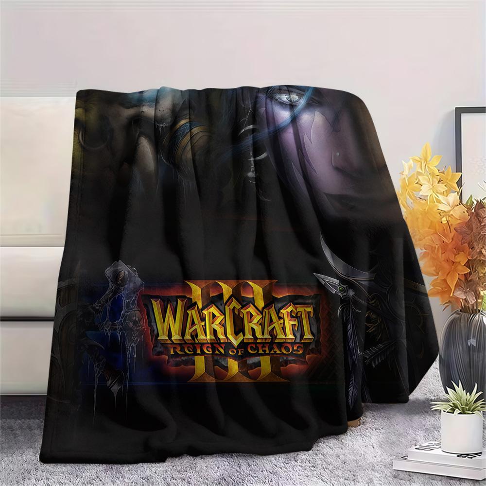 1pz Coperta in Flanella con Stampa Warcraft, Alta qualità Confortevole per Tutte le Stagioni, Decorazione per la Casa, Calore e Comfort, Perfetta per Regali di Natale