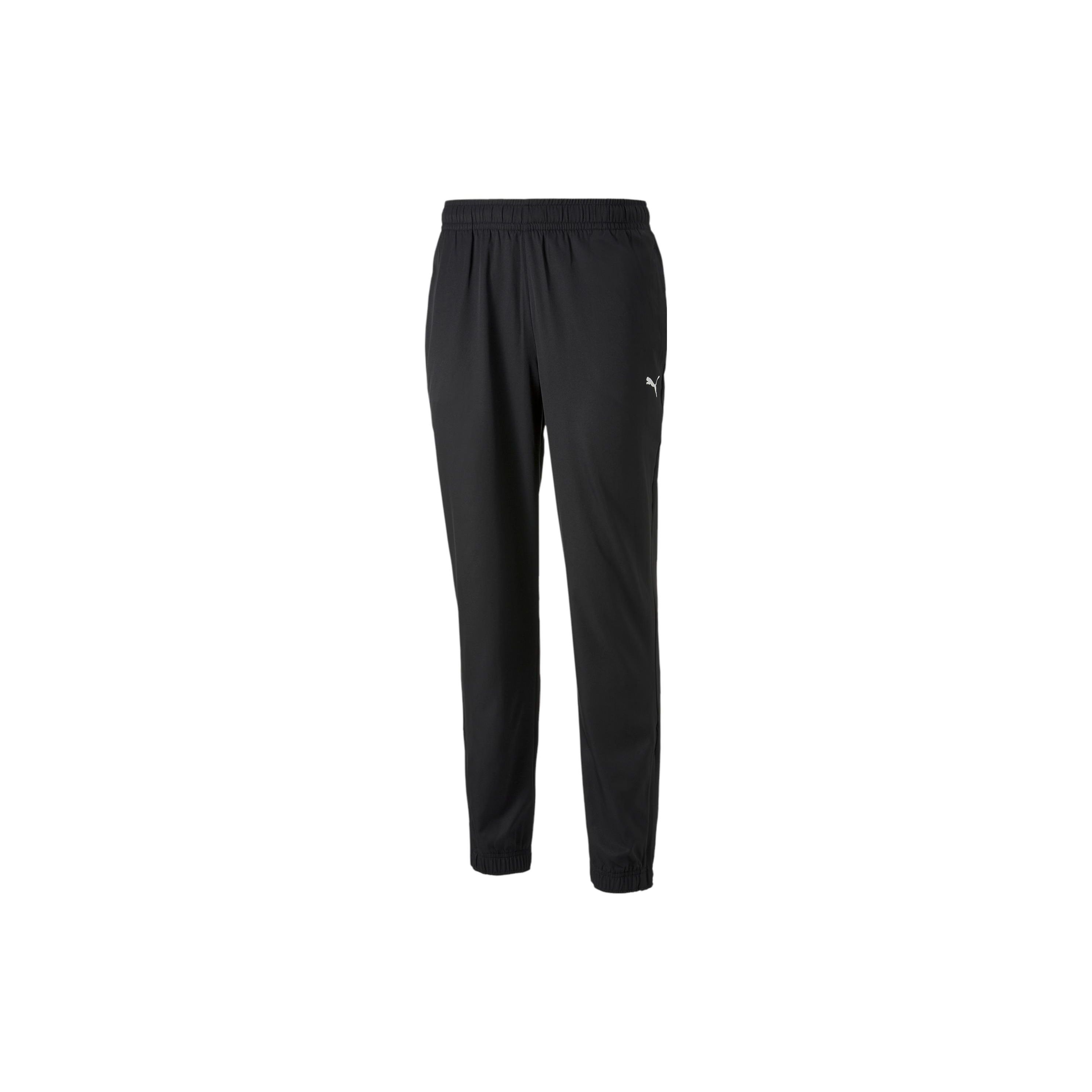 Puma Ess Solid Color Elastic Straight Leg Casual Pants Men bottoms Black 84722101 S
