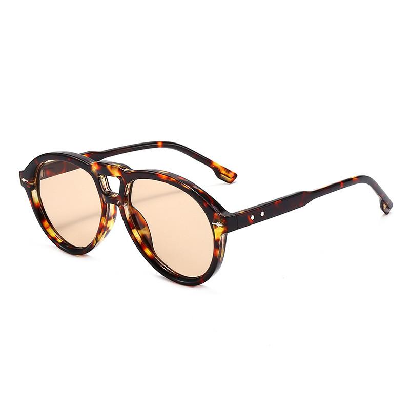 Leopard Pattern Eyewear Unisex Vintage Pilot Glasses Antiultraviolet Sun Shield For Travel