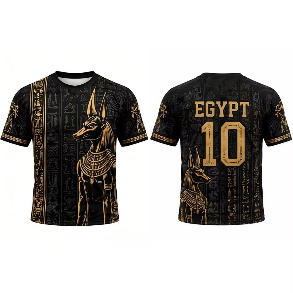 Men's Egypt Pyramid Pharaoh Graphic Short Sleeve Jersey Quick Dry Breathable Lightweight Football T-Shirt for Adult Fans