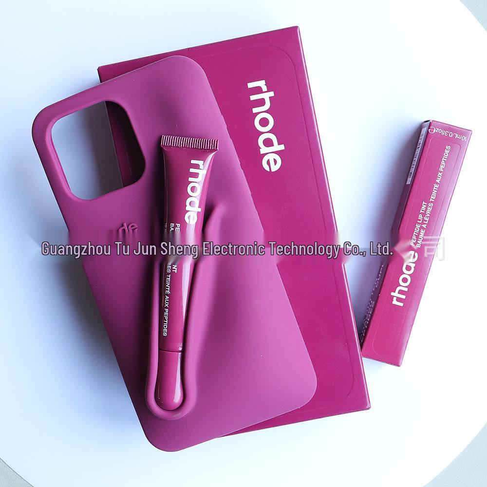 RHODE Lippenstift Lipgloss Handyhülle Set für iPhone 14/15/16 Pro Max