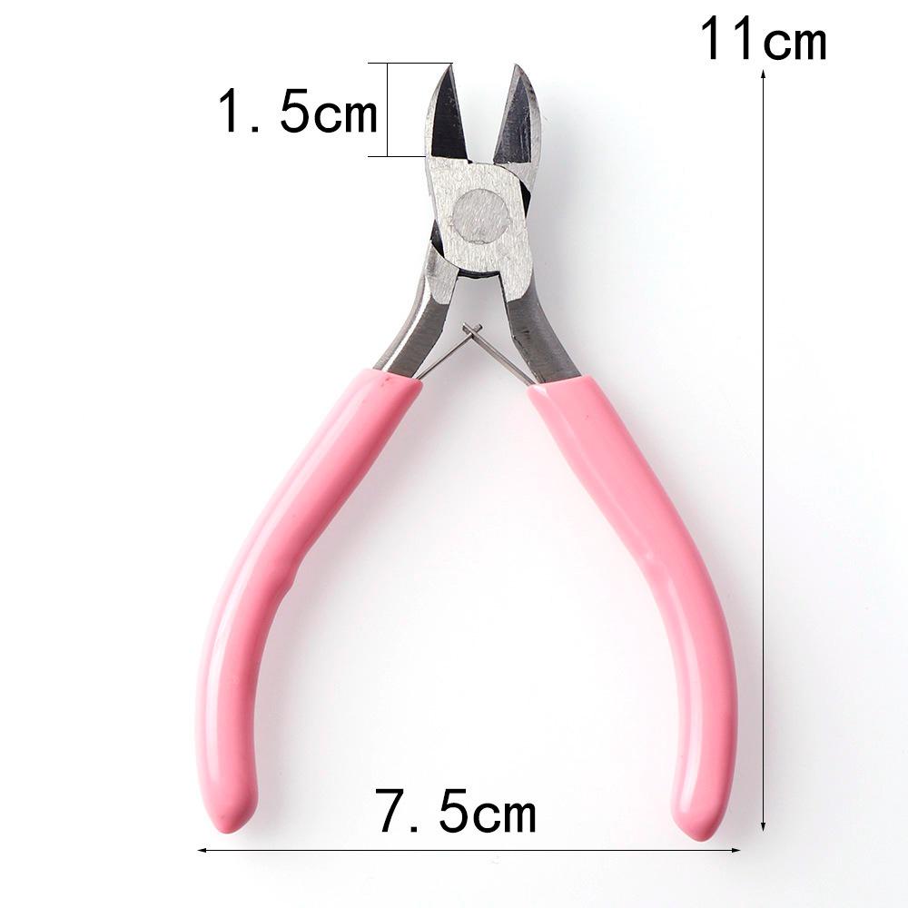 Pink Multi-Use DIY Handcraft Pliers: Round, Toothed, Diagonal Cutting Options