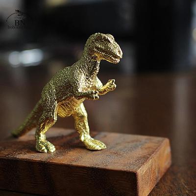 Copper Ancient Animal Tyrannosaurus Rex Statue Car Decoration Craft Home Decor Accessories Retro Brass Dinosaur Miniature Figure