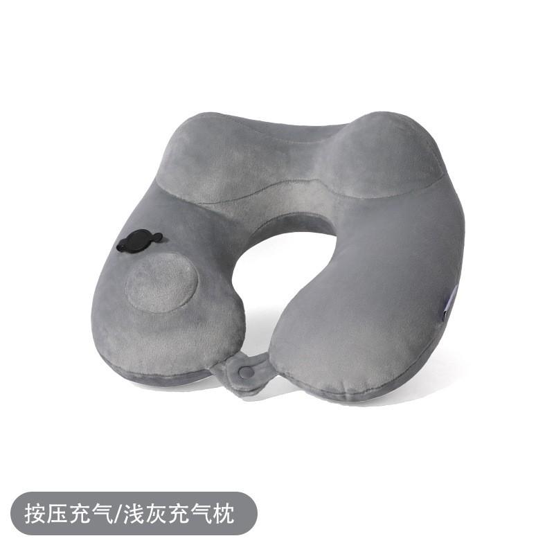 Inflatable U-Shape Neck Pillow Ergonomic Travel Portable Foldable Support Airplane Car Camping