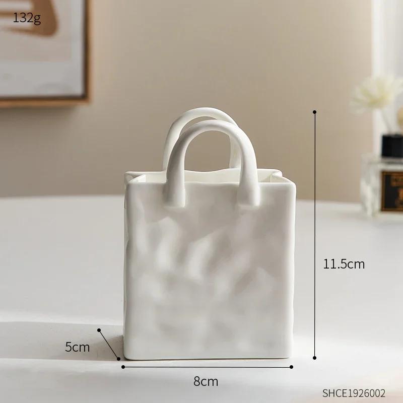 

Nordic Decorative Vase Handbag Ceramic Vase Decoration Home Flowers for Decor Table Decoration Accessories Room Decor Vase Gift