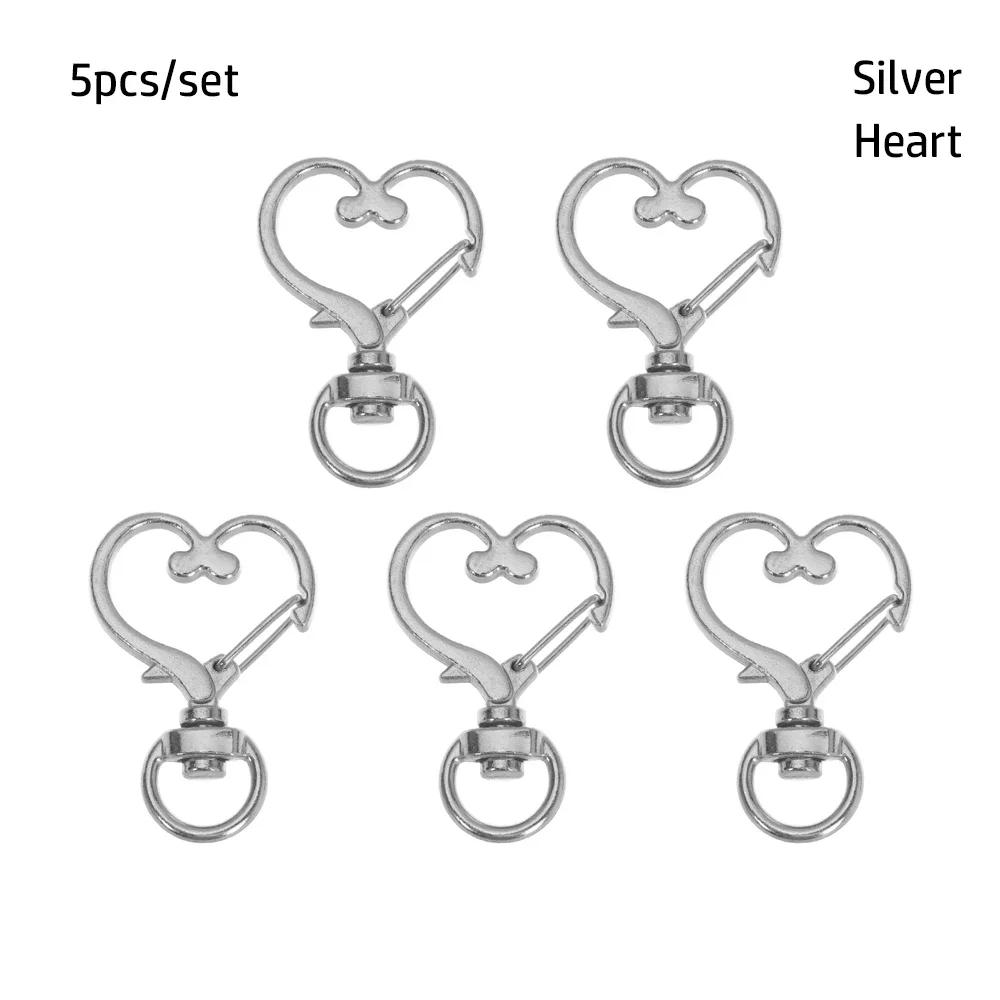 5pcs/set Metal Snap Hook Trigger Clips Buckles For Keychain Lobster Clasp Hooks for DIY Making Necklace Key Ring Clasp