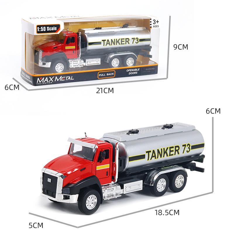 Alloy Engineering Vehicle Set: Excavator, Pull-back Fire Truck Toy for Kids
