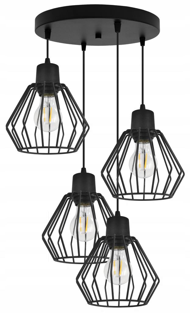 Hanging Lamp, Ceiling Chandelier, Wire Shade, Led