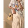 2025 Bow Plaid Straw Bucket Bag: Versatile Crossbody & Shoulder Handbag for Women