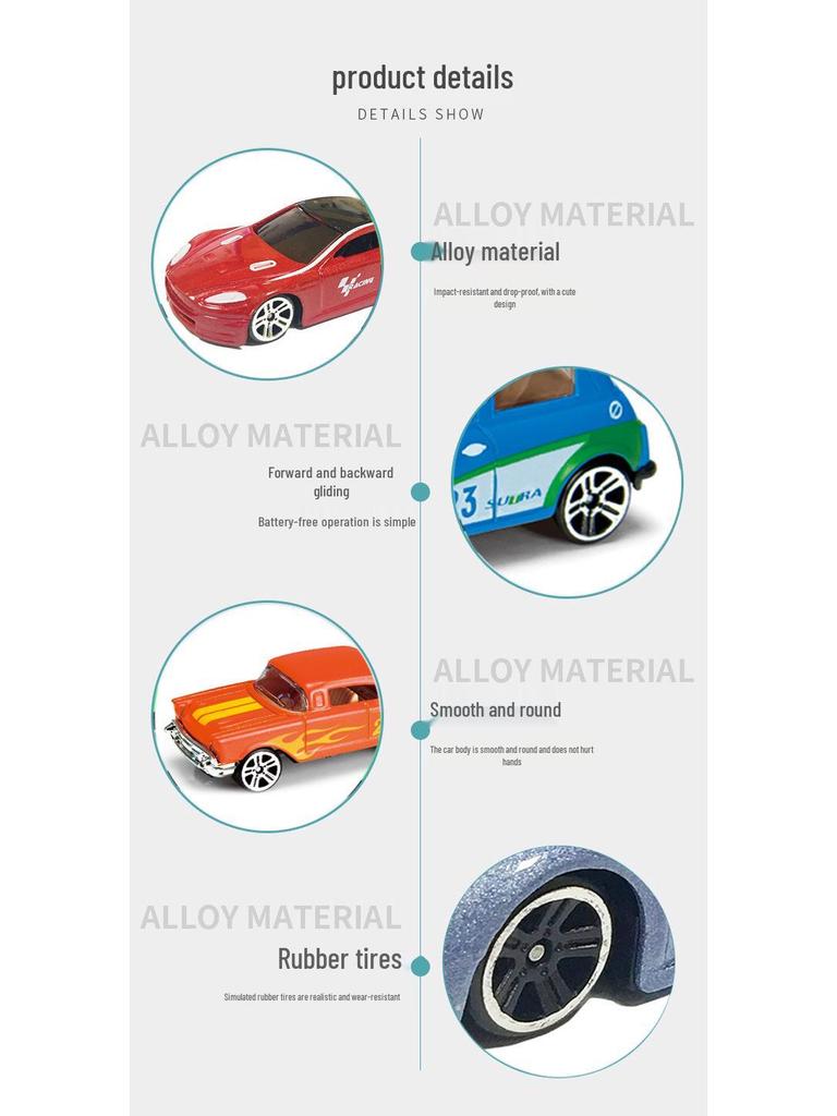 1:64 Diecast Alloy Cars - Set of 12 Boxed Models for Boys, Sliding Metal Car Toys