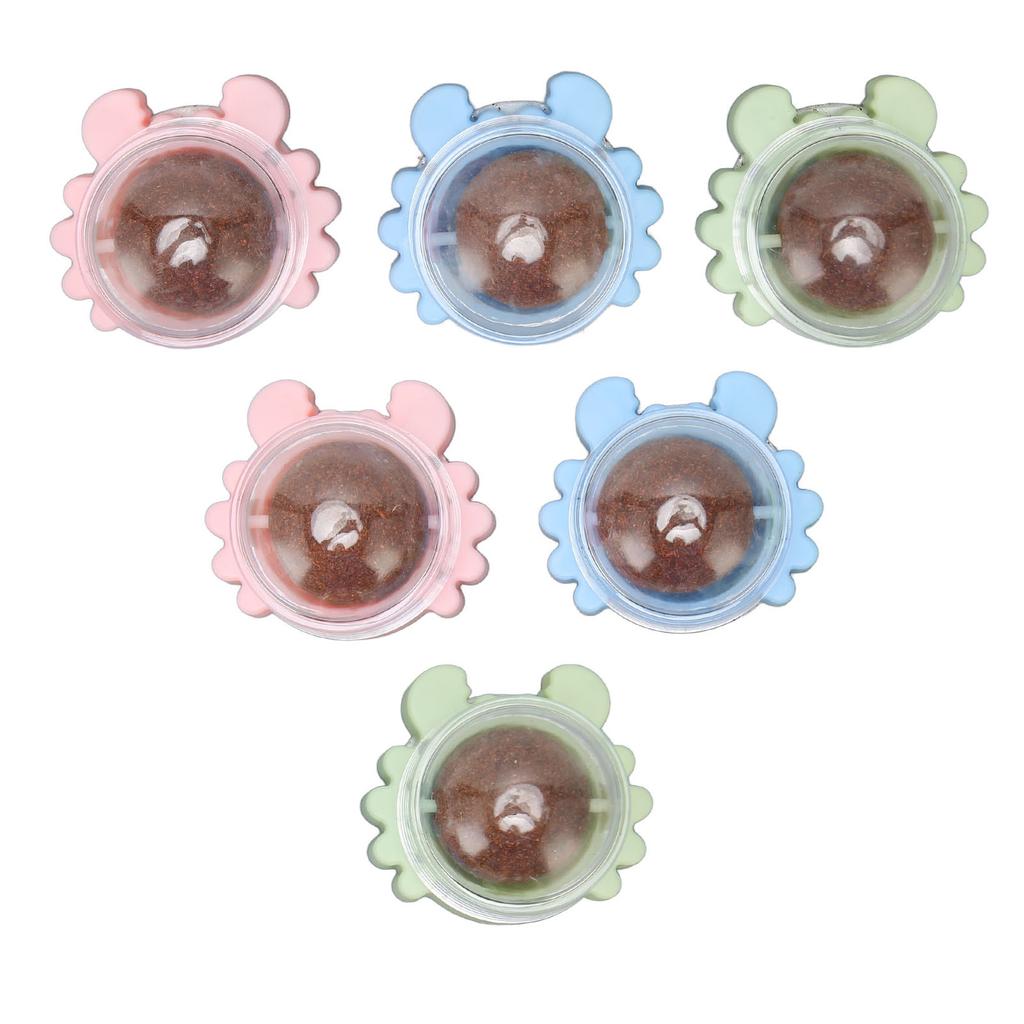 6 Stück Katzenminze Ball Spielzeug Zahnreinigung Schleifen Interaktiv Langeweile Abbau Klebende Katze Leckball