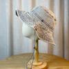 New washed distressed denim fisherman hat for women, makes the face look smaller, Japanese style, suitable for large head sizes, sun protection,