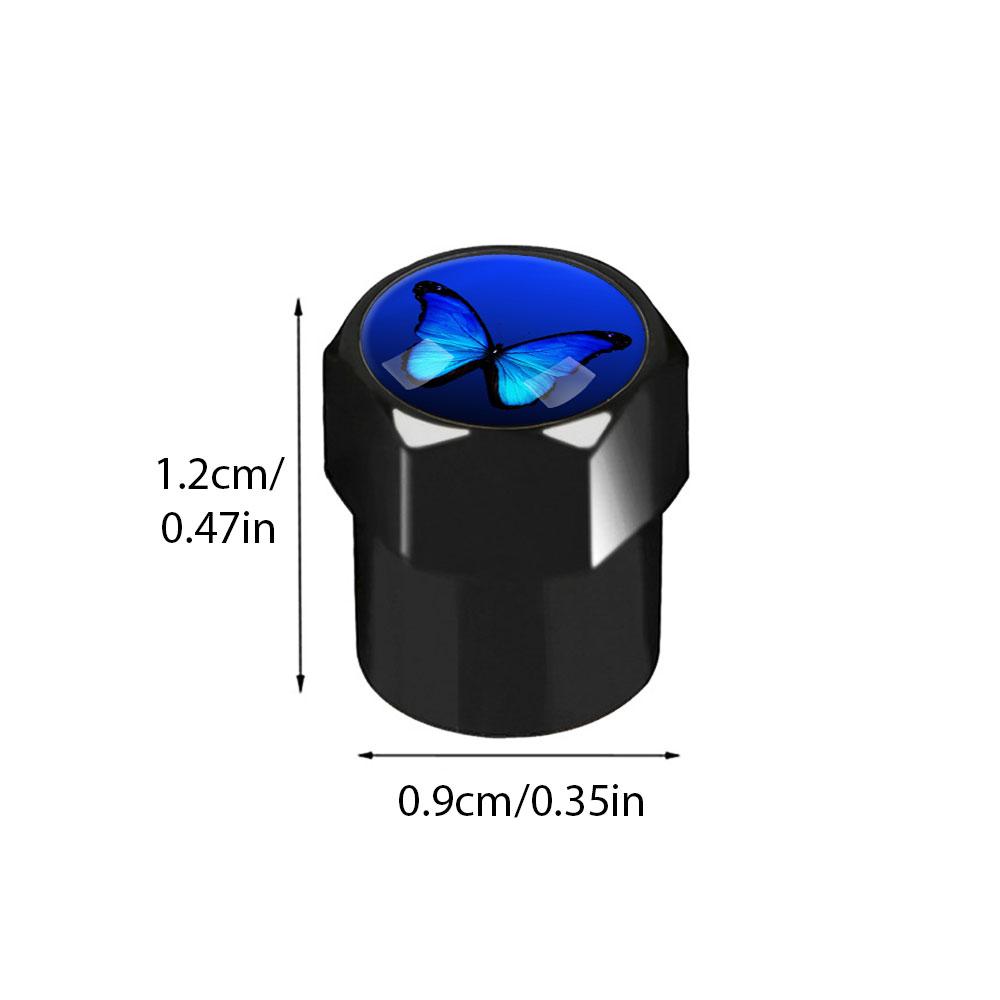 4PCS Universal DIY Car Wheel Tire Air Valve Caps Stem Car Stickers For Cars Motor Auto Accessories Decor Gift ,For Butterfly Shape