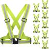 Safety Reflective Construction Traffic Large 10 Pieces [Ailunate] Vest, Vest, Fluorescent, Workwear, Security, Site, Control, Guard, Vest, Belt,