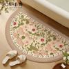 French light luxury bathroom water-absorbing non-slip floor mat, toilet, toilet door quick-drying foot cushion, dirt-resistant leave-in carpet