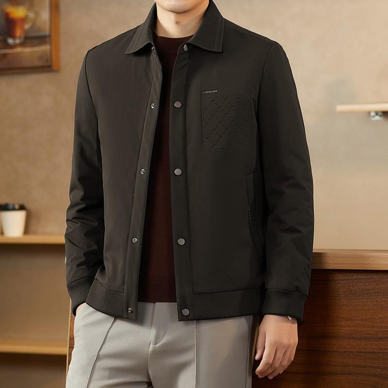 Mens Winter Down Jacket Slim Fit Turn-down Collar 90% White Duck Warm Urban Coat Young Adults