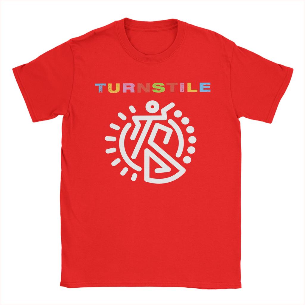 Men T-Shirts Turnstile DOUBLE RAINBOW Funny 100% Cotton Tee Shirt Short Sleeve T Shirt Round Collar Tops Plus Size
