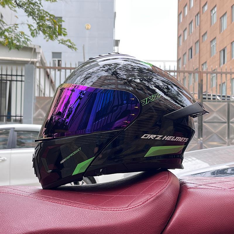 Electric vehicle helmet men's and women's face-opening helmet summer double mirror tail semi-full cover type personalized four-season Bluetooth couple