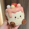 Cake Fruit Fork Set,Household Ceramic Jar Stainless Steel Dessert Cute Small Storage Jar Insert Child Safety Fruit Stick