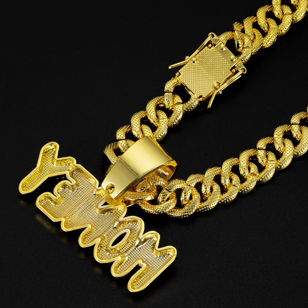 Accessori Hip-hop Europei e Americani: Ciondolo Lettera Denaro, Lega, Collana Cubana Completamente Incrostata di Diamanti