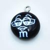 Cartoon Resin Expression Keychain Pendant with Chocolate Bean Candy - DIY Jewelry Accessory