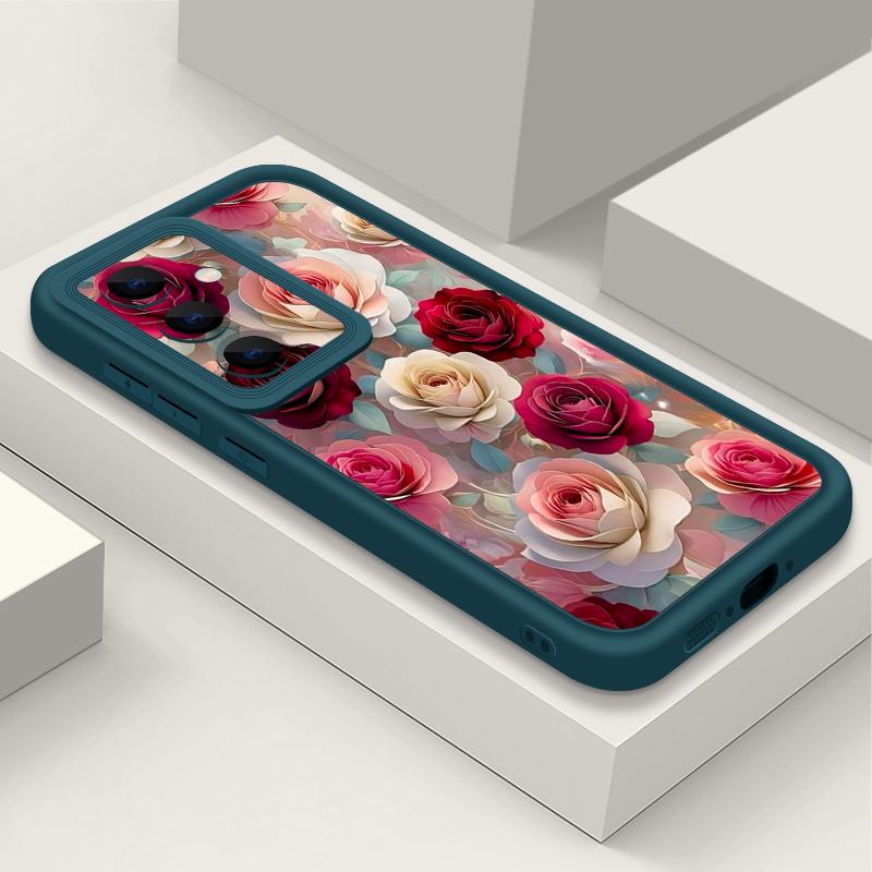 Oil Painting Rose Flowers Pattern Case For Samsung Galaxy S26 Ultra S25 Edge S24 Plus S23 S22 S21 FE A15 A35 A55 A16 A26 A36 A56 A17 A37 A57 5G Cover