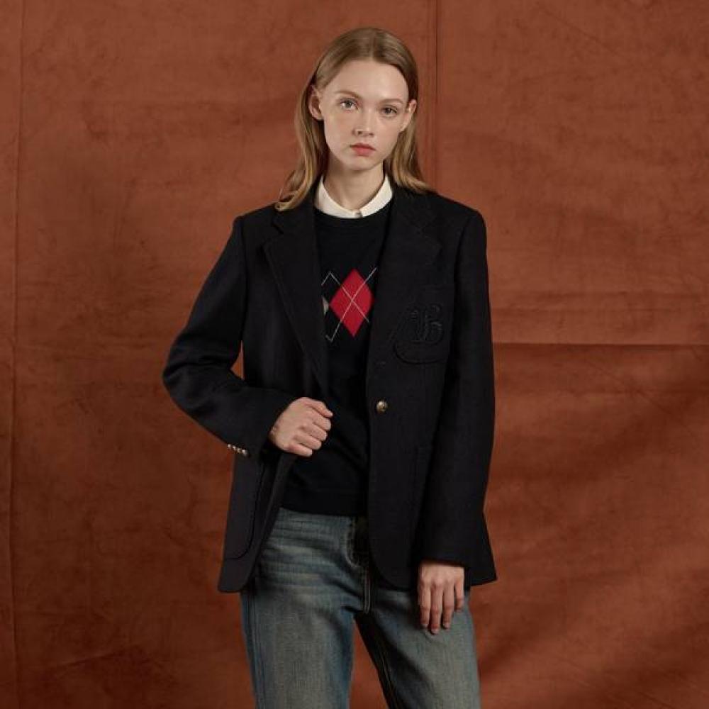 

Bcbg Logo Embroidery Single Jacket B5waj130 Dark Navy (56)/77