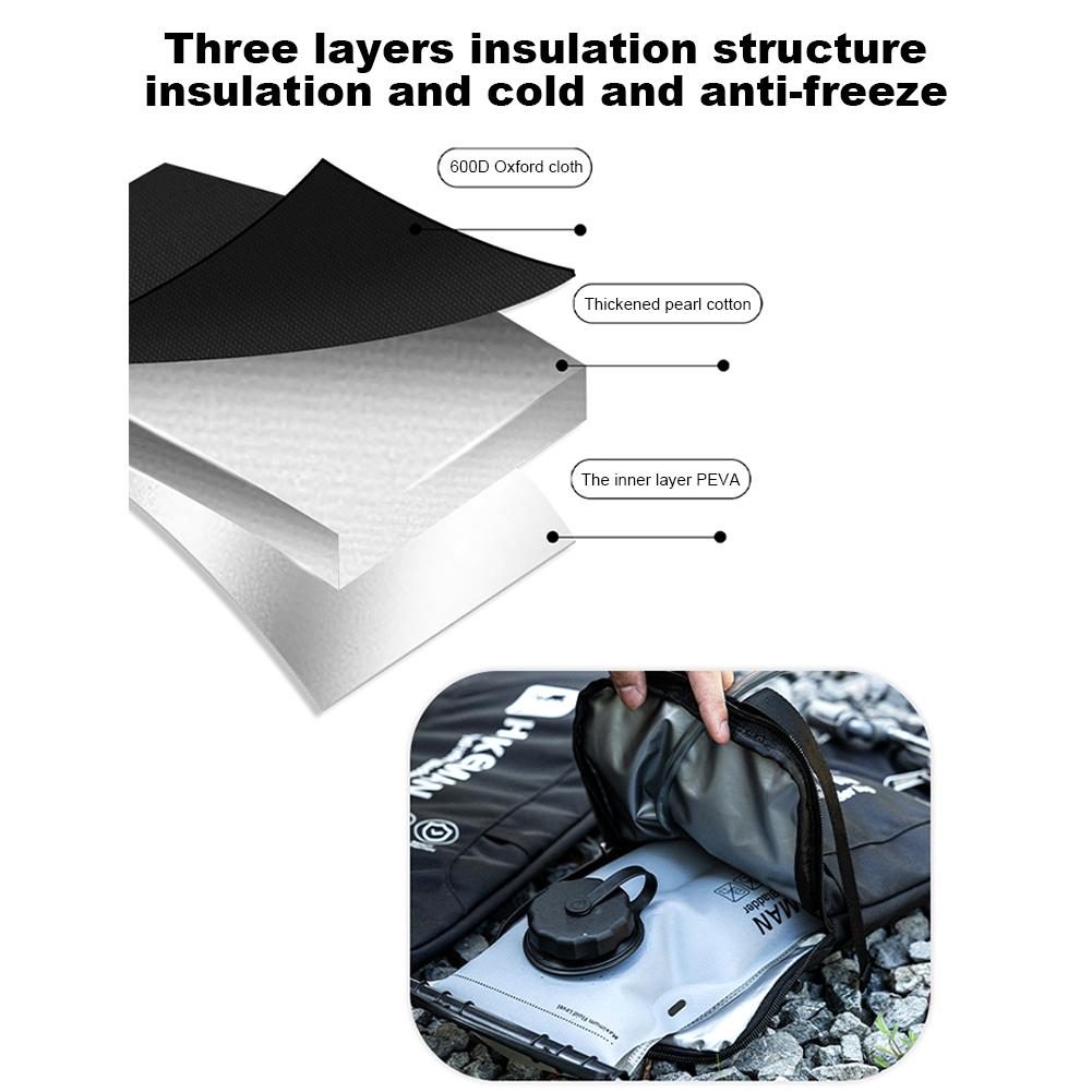 Izolovaná chladicí taška pro 1-2L a 2-3L vodní vak Voděodolný hydratační vak z 600D Oxford tkaniny pro turistiku a cyklistiku