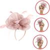 Ciieeo Bandeau et Chapeau Délicats en Maille Florale pour Femmes, Design Rose Nude, Coiffe pour Mariage et Tea Party avec Pince à Cheveux, Accessoire pour Occasion Spéciale
