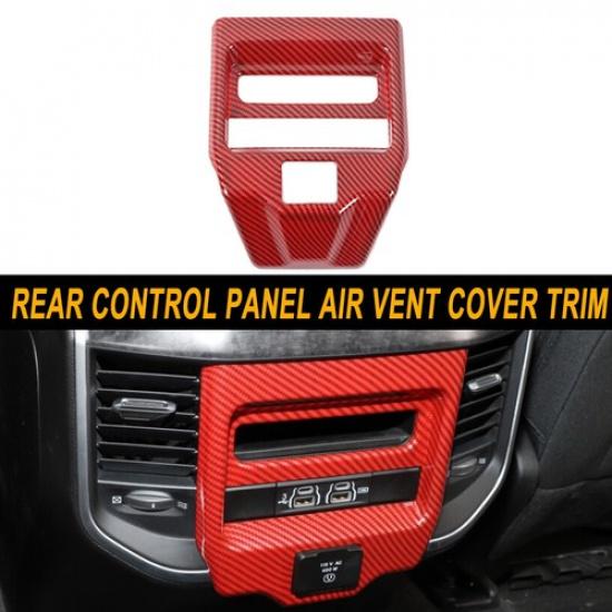 

Inner Rear Control Air Vent Panel Cover Trim For Dodge Ram 1500 2018+ Red Carbon